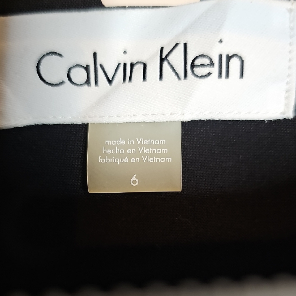 Calvin Klein 6 Colorblock Topper Jacket Suiting Duster‎ Black and White Print - Picture 5 of 10
